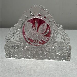 Vintage 50's Hofbauer Byrdes Collection Lead Crystal Napkin/Letter Holder